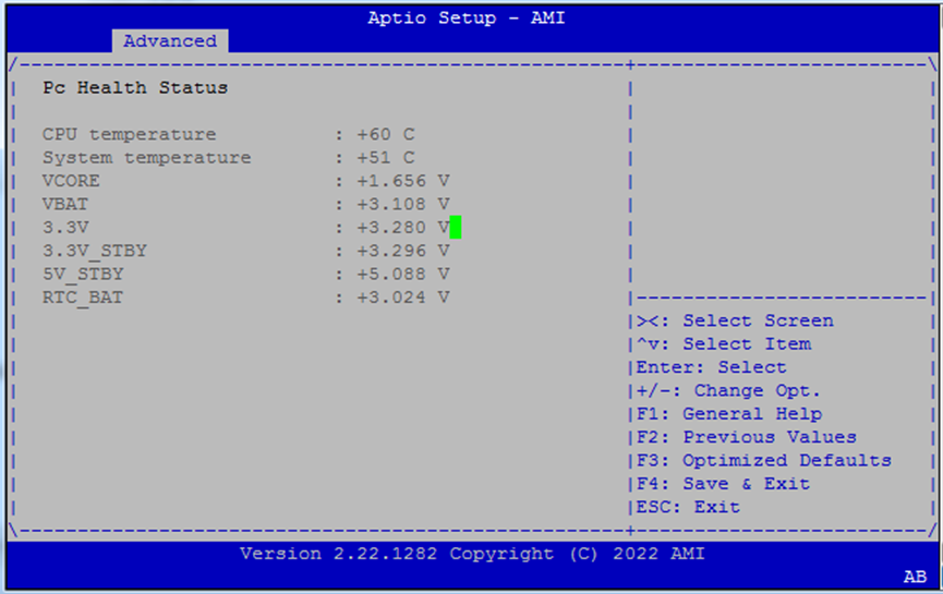 Hardware Monitor Readings