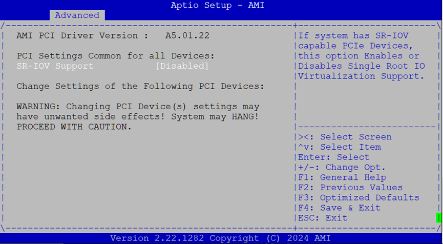 PCI Subsystem Settings
