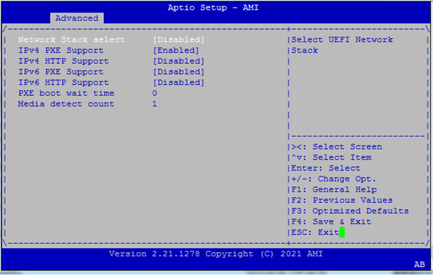 Network Boot Settings