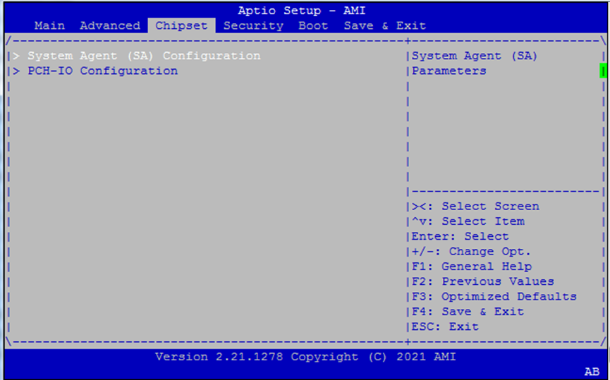 Chipset Tab